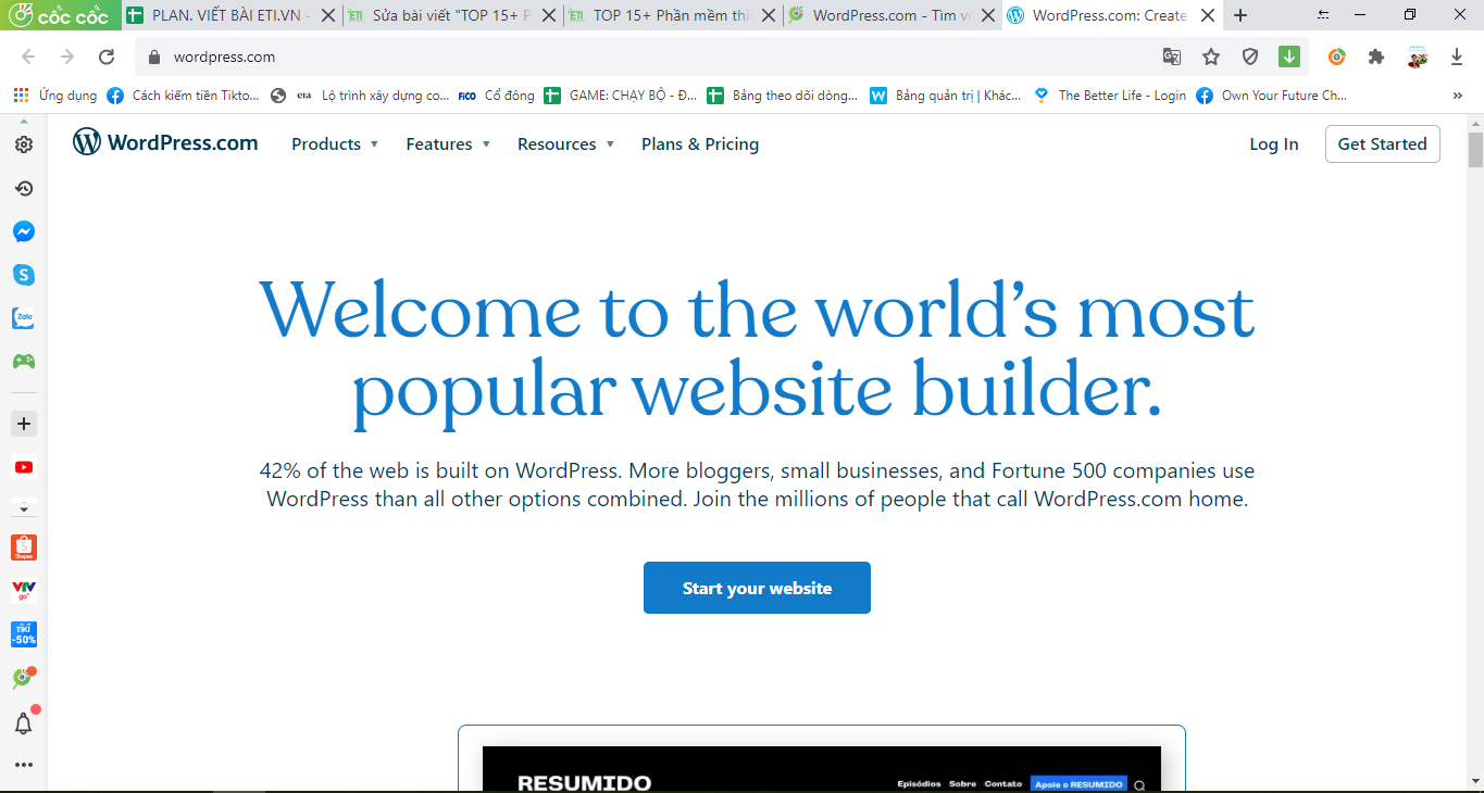 Thiết kế web miễn phí với WordPress.com