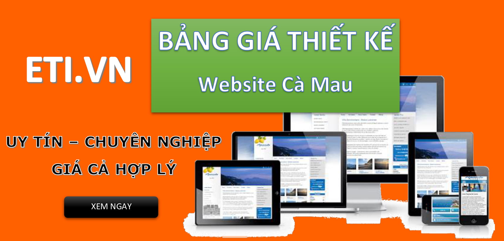 Bảng giá Thiết kế website tại Cà Mau